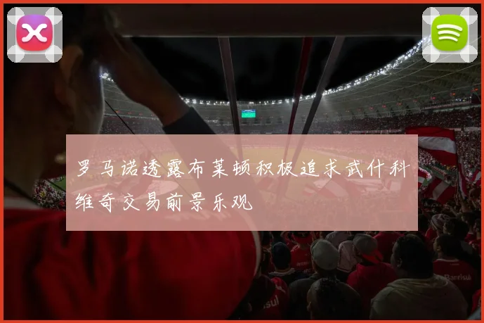 罗马诺透露布莱顿积极追求武什科维奇交易前景乐观